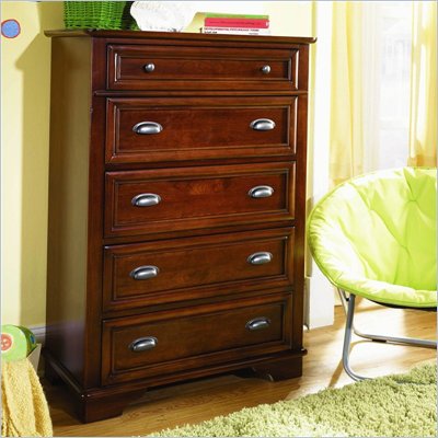 Lea Deer Run Kids 5 Drawer Chest in Brown Cherry Finish