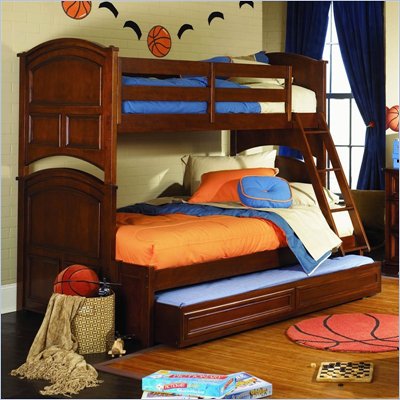Lea Deer Run Twin Over Full Bunk Bed with Trundle Storage Unit 3 Piece Bedroom Set