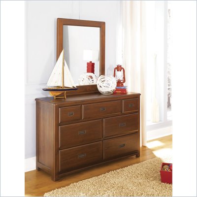 Lea Dillon 7 Drawer Double Dresser and Vertical Mirror Set