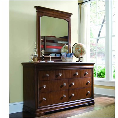 Lea Elite Classics 7 Drawer Double Dresser and Vertical Mirror Set