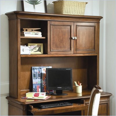 Lea Elite Classics Computer Hutch in Brown Cherry Finish