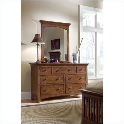 Lea Elite Crossover 7 Drawer Double Dresser and Vertical Mirror Set
