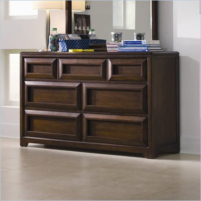 Lea Elite Expressions Kids 7 Drawer Double Dresser in Root Beer Cherry Finish