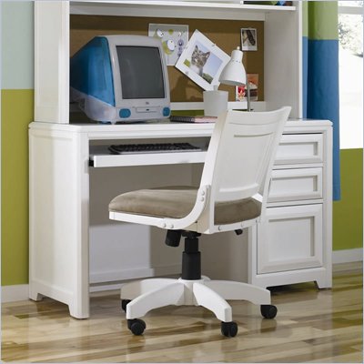 Lea Elite Reflections Kids Student Wood Computer Desk in Aspen White