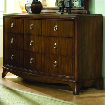 Lea Elite Rhapsody Wood 9 Drawer Triple Dresser in Cherry Finish