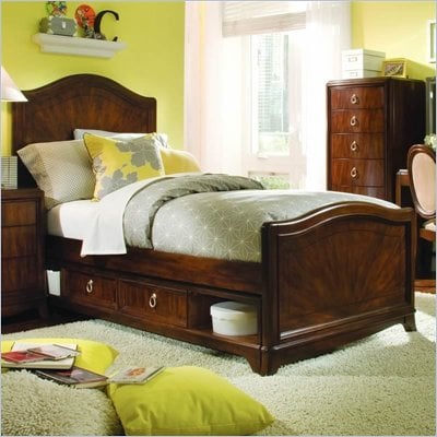 Lea Elite Rhapsody Panel Bed in Cherry Finish