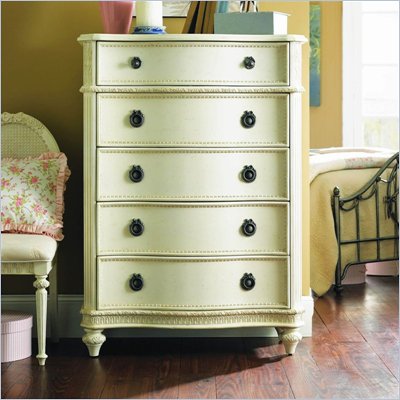 Lea Emma's Treasures Kids 5 Drawer Chest in Vintage White Finish