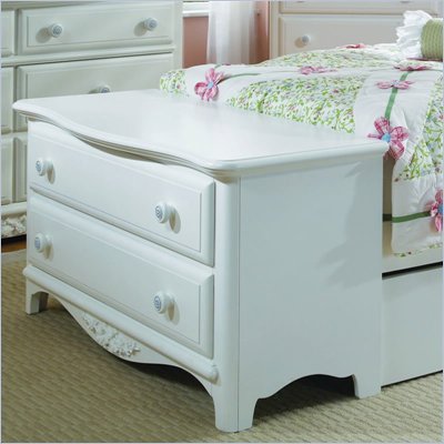 Lea Haley 2 Drawer Footboard Single Dresser in White Finish