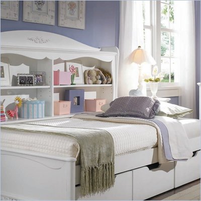 Lea Haley Wood Frame Bookcase Unit with Adjustable Shelves in White Finish