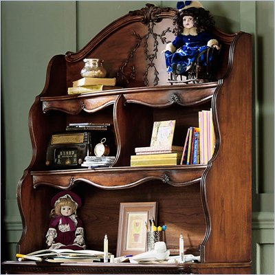 Lea Jessica McClintock Heirloom Large 2 Shelf Student Desk Hutch with Dark Cherry Wood Finish