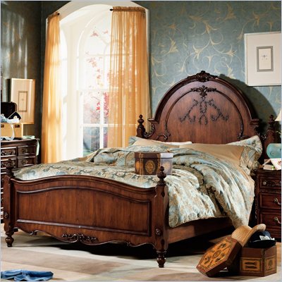 Lea Jessica McClintock Heirloom Panel Bed in Dark Cherry