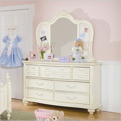 Lea Jessica McClintock Romance 7 Drawer Double Dresser and Mirror Set