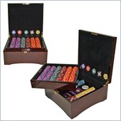 Trademark 750 World Tophat and Cane PaulsonR Clay Chips with Mahogany Case