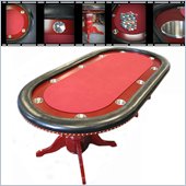 Trademark 90 Texas Holdem Poker table with Racetrack in Red
