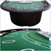 Trademark Deluxe Blackjack Table with Pedestal Legs metal locking tray