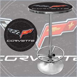 Trademark Corvette C6 Pub Table - Black-Red