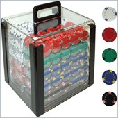 Trademark 1000 13 Gram Pro Clay Casino Poker Chips in Acrylic Carrier