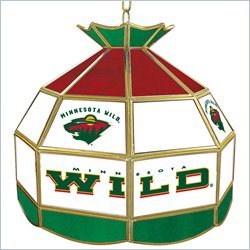 Trademark NHL Minnesota Wild Stained Glass Tiffany Lamp - 16 inch diameter