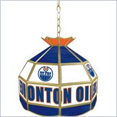 Trademark NHL Edmonton Oilers Stained Glass Tiffany Lamp - 16 inch diameter