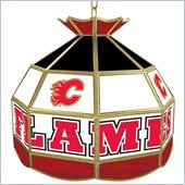Trademark NHL Calgary Flames Stained Glass Tiffany Lamp - 16 inch diameter