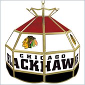 Trademark NHL Chicago Blackhawks Stained Glass Tiffany Lamp - 16 inch diameter