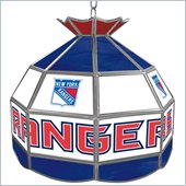 Trademark NHL New York Rangers Stained Glass Tiffany Lamp - 16 inch diameter