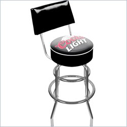 Trademark Retro Coors Light Padded Bar Stool with Back by Trademark Global
