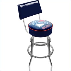 Trademark Retro NHL New York Rangers Padded Bar Stool with Back Furniture Bar and Game Room Bar stools Trademark Global 217823