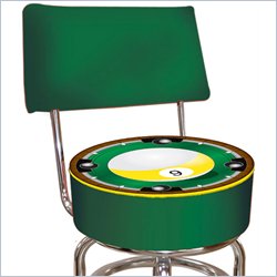 Trademark Retro Nine Ball Padded Bar Stool with Back Furniture Bar and Game Room Bar stools Trademark Global 217840