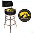 ADD TO YOUR SET: Trademark Retro University of Iowa Padded Bar Stool with Back