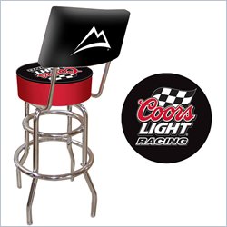 Trademark Retro Coors Light Racing Padded Bar Stool with Back by Trademark Global