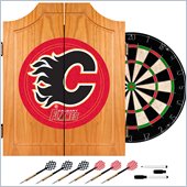 Trademark NHL Calgary Flames Dart Cabinet includes Darts and Board