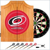 Trademark NHL Carolina Hurricanes Dart Cabinet includes Darts and Board