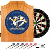 Trademark NHL Nashville Predators Dart Cabinet includes Darts and Board