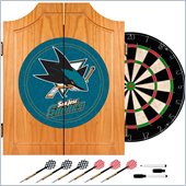 Trademark NHL San Jose Sharks Dart Cabinet includes Darts and Board
