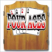 Trademark Four Aces Dart Cabinet includes Darts and Board