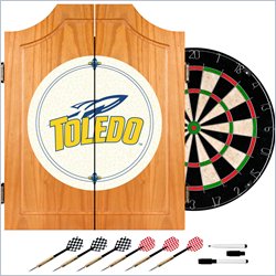 Trademark University of Toledo Dart Cabinet with Darts and Board
