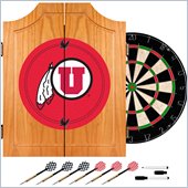 Trademark University of Utah Dart Cabinet with Darts and Board