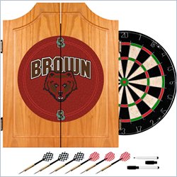 Trademark Brown University Dart Cabinet with Darts and Board