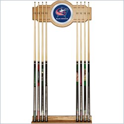 Trademark NHL Columbus Blue Jackets 2 piece Wood and Mirror Wall Cue Rack