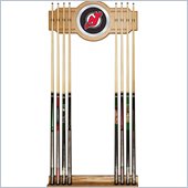 Trademark NHL New Jersey Devils 2 piece Wood and Mirror Wall Cue Rack