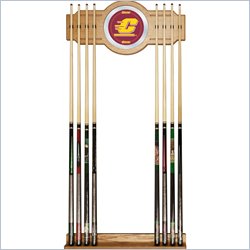 Trademark Central Michigan University Wood and Mirror Wall Cue Rack
