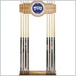 ADD TO YOUR SET: Trademark Texas Christian University Wood & Mirror Wall Cue Rack