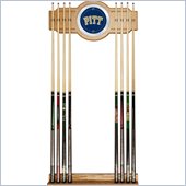 Trademark University of Pittsburgh Wood & Mirror Wall Cue Rack