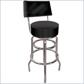 Tradeark Retro High Grade Black Padded Bar Stool with Back