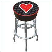 Trademark Retro Four Aces Heart Logo Padded Bar Stool