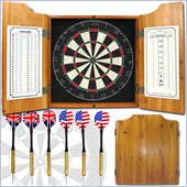 Trademark Solid Wood Dart Cabinet with Dartboard and Darts
