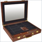 Trademark Premium Wood Poker Chip Case With Cigar Tray 240 Capacity