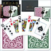 Trademark CopagT Poker Size Jumbo Index - Green Burgundy Setup