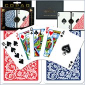 Trademark CopagT Poker Size Regular Index - Blue*Red Setup
